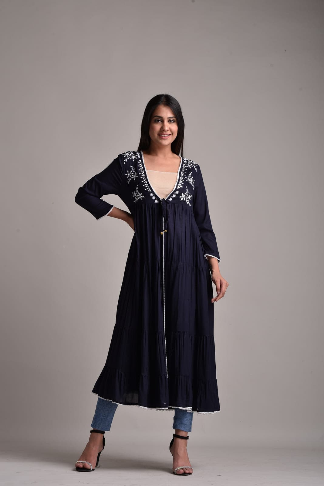 Women Straight 3/4th Sleeve Shrug