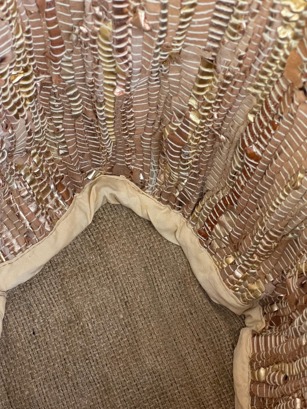 Gold Upcyled Leather Tote Bag