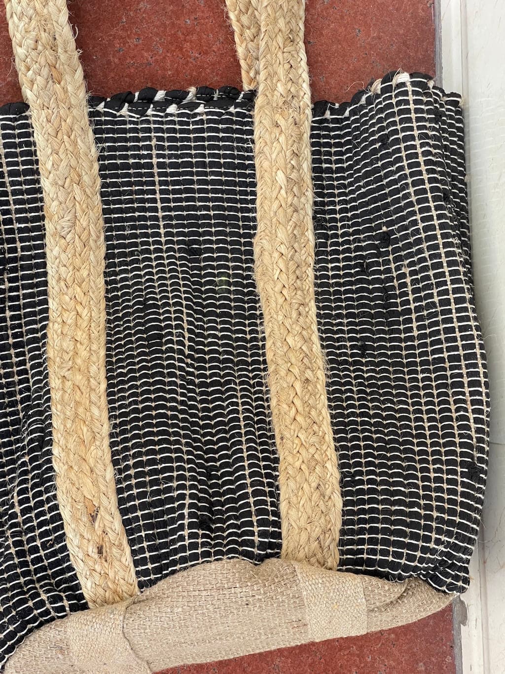 Bag Shopper Beach bag black with beige