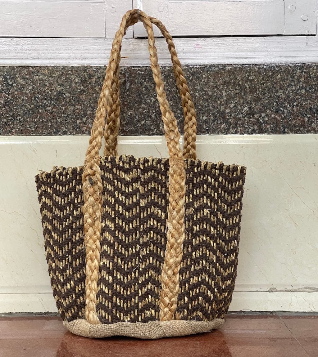 Zig Zag Cotton Beach Bag
