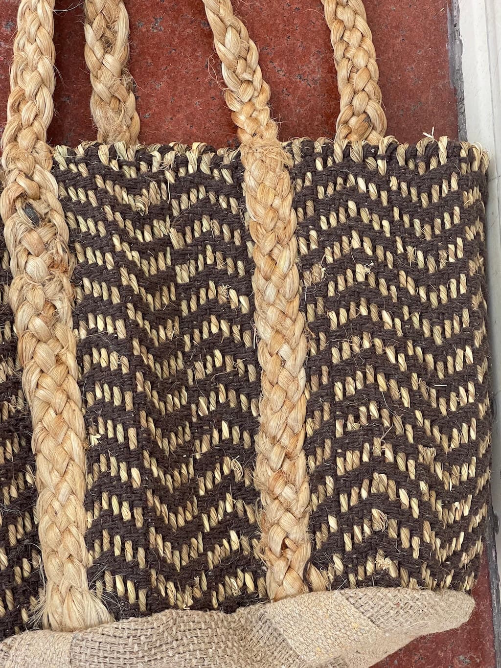 Zig Zag Cotton Beach Bag