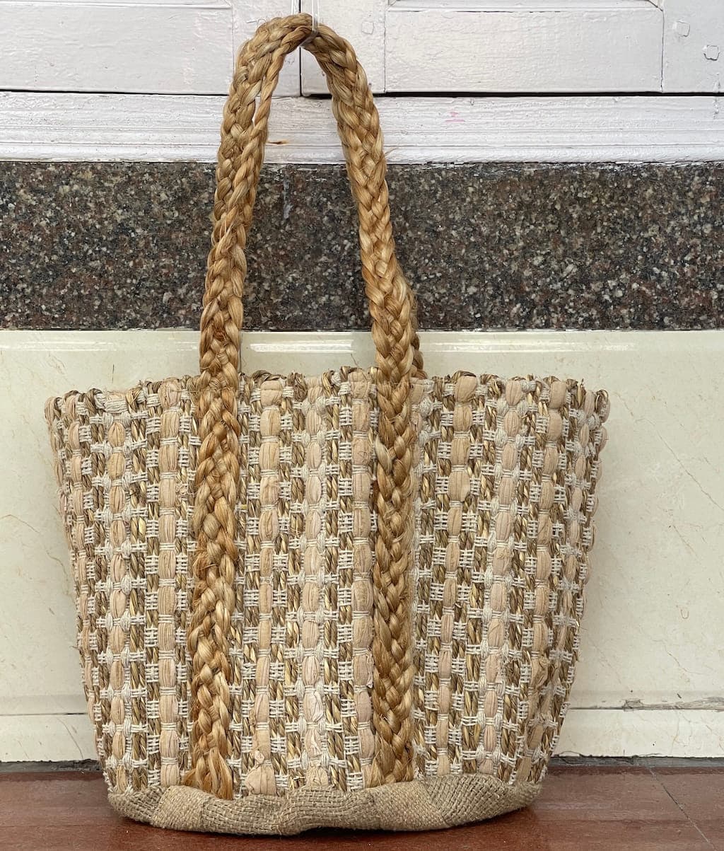 Cotton and Jute Reusable Hand Bag 