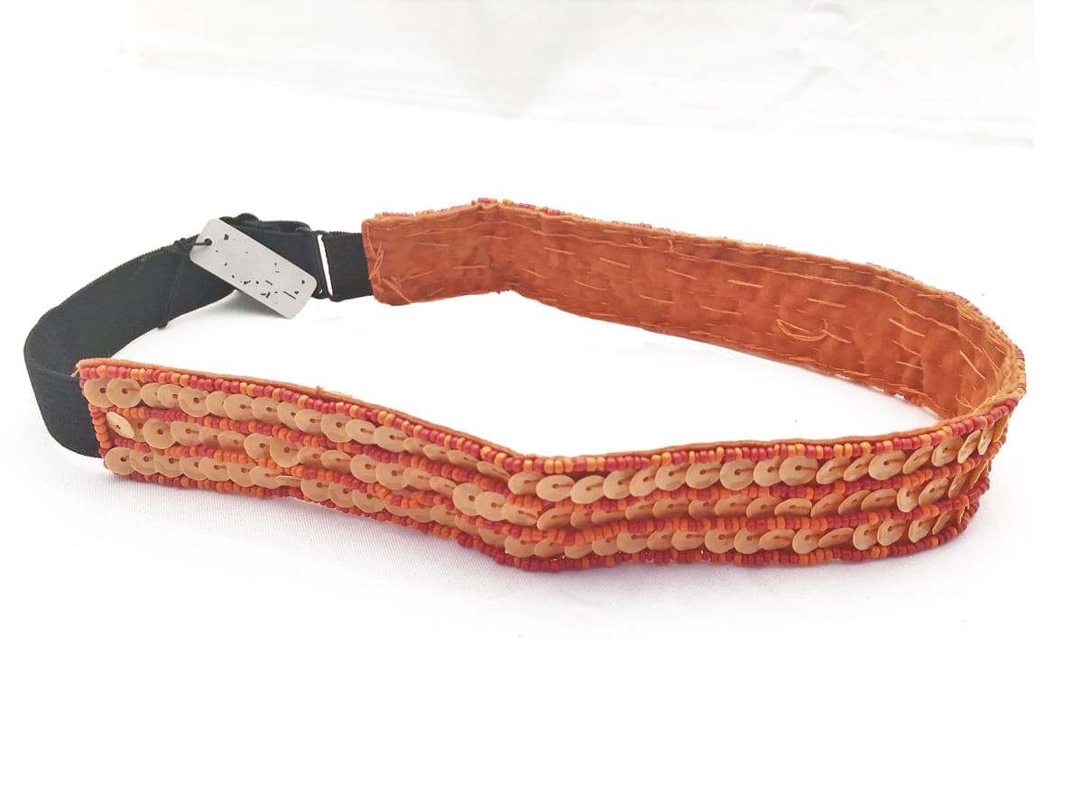 Sequin & beads adjustable headband Bright