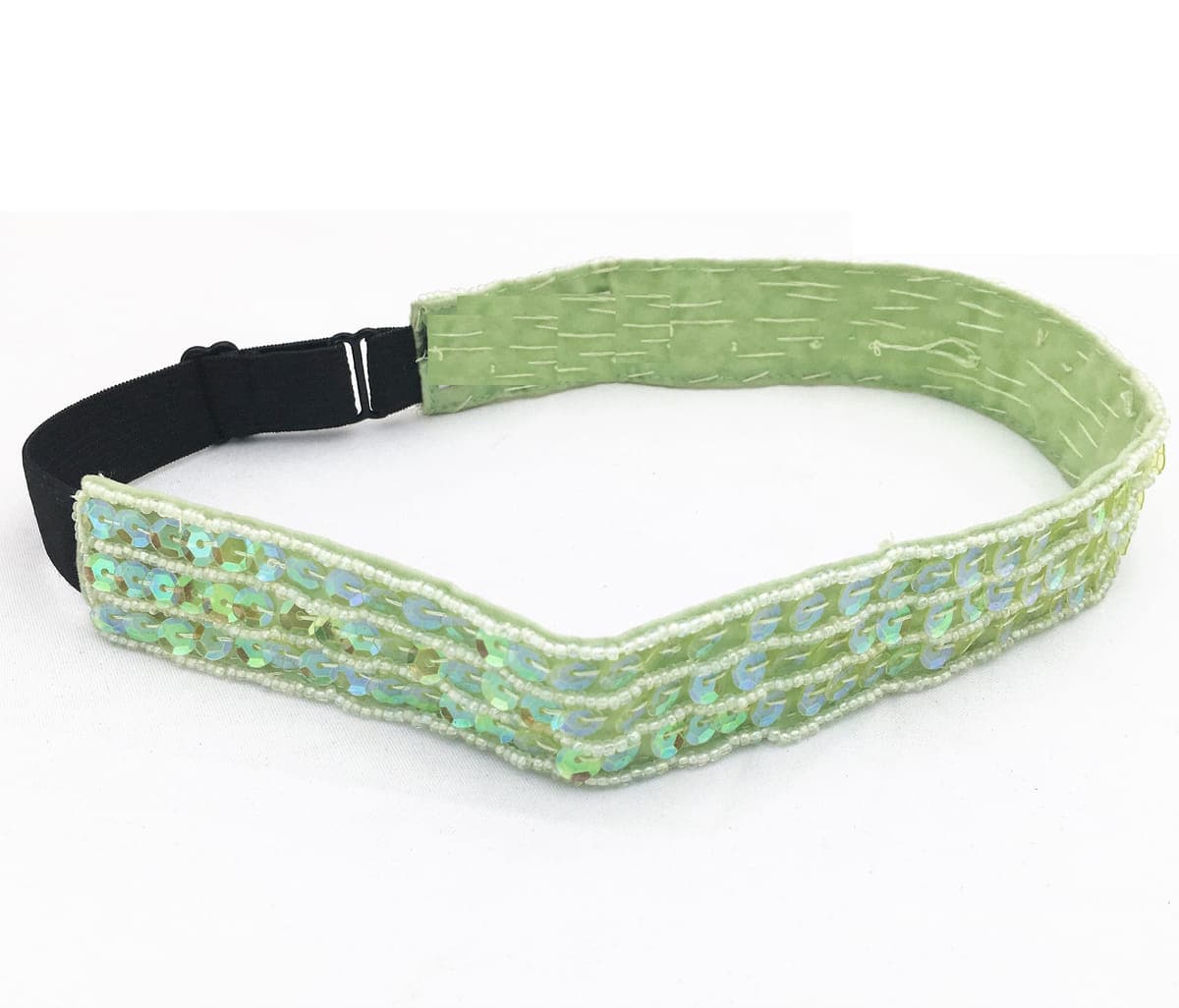 Sequin & beads adjustable headband Bright