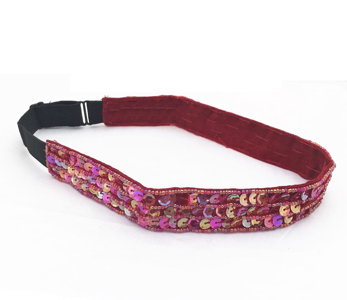 Sequin & beads adjustable headband Bright