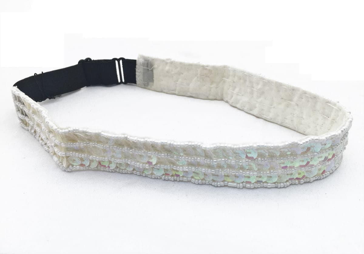 Sequin & beads adjustable headband Bright