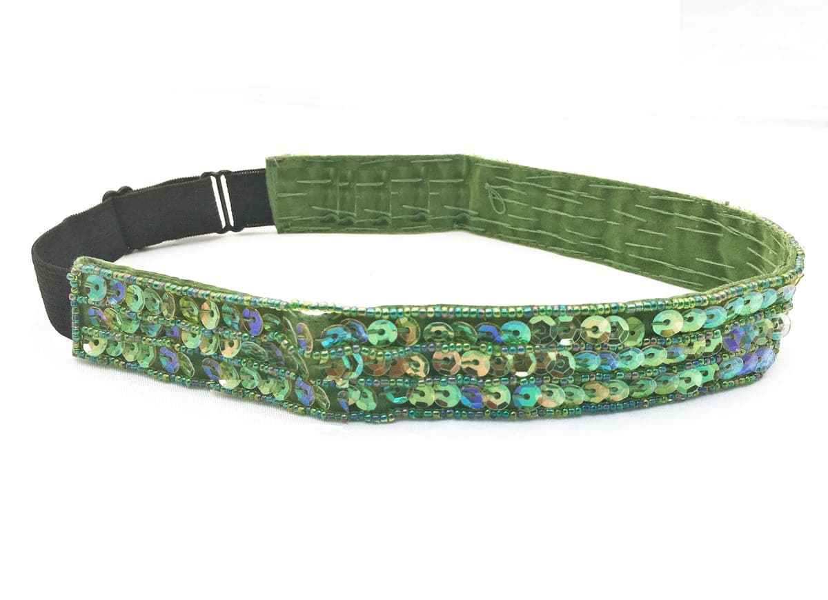 Sequin & beads adjustable headband Bright