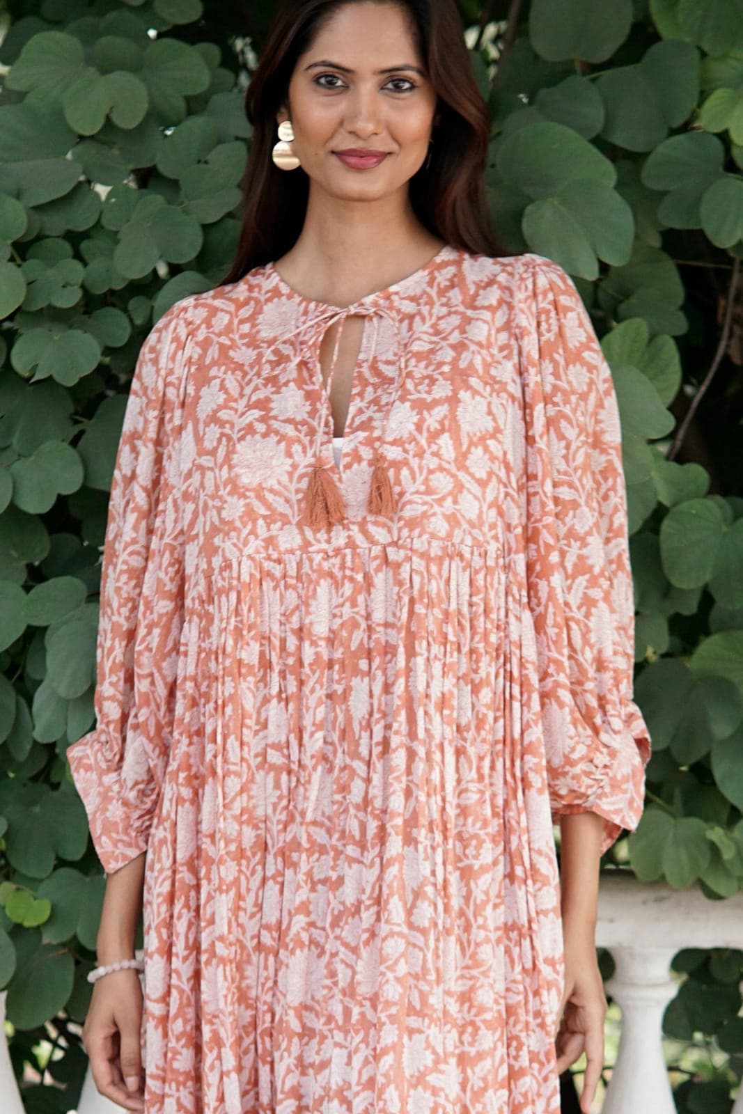 Floaty, floral summer maxi dress, cotton beach dress