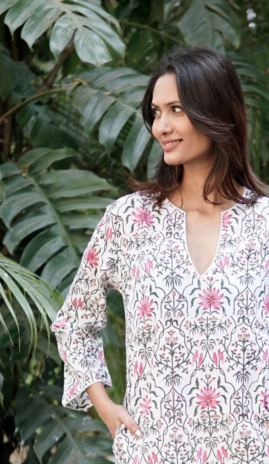 Beach kaftan, luxury beach cover-up 'Delphine'