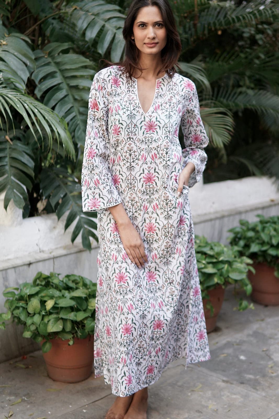 Beach kaftan, luxury beach cover-up 'Delphine'