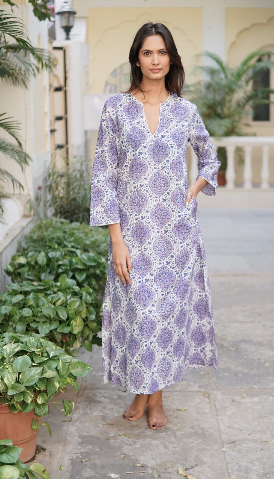 Beach kaftan, luxury beach cover-up 'Romy'
