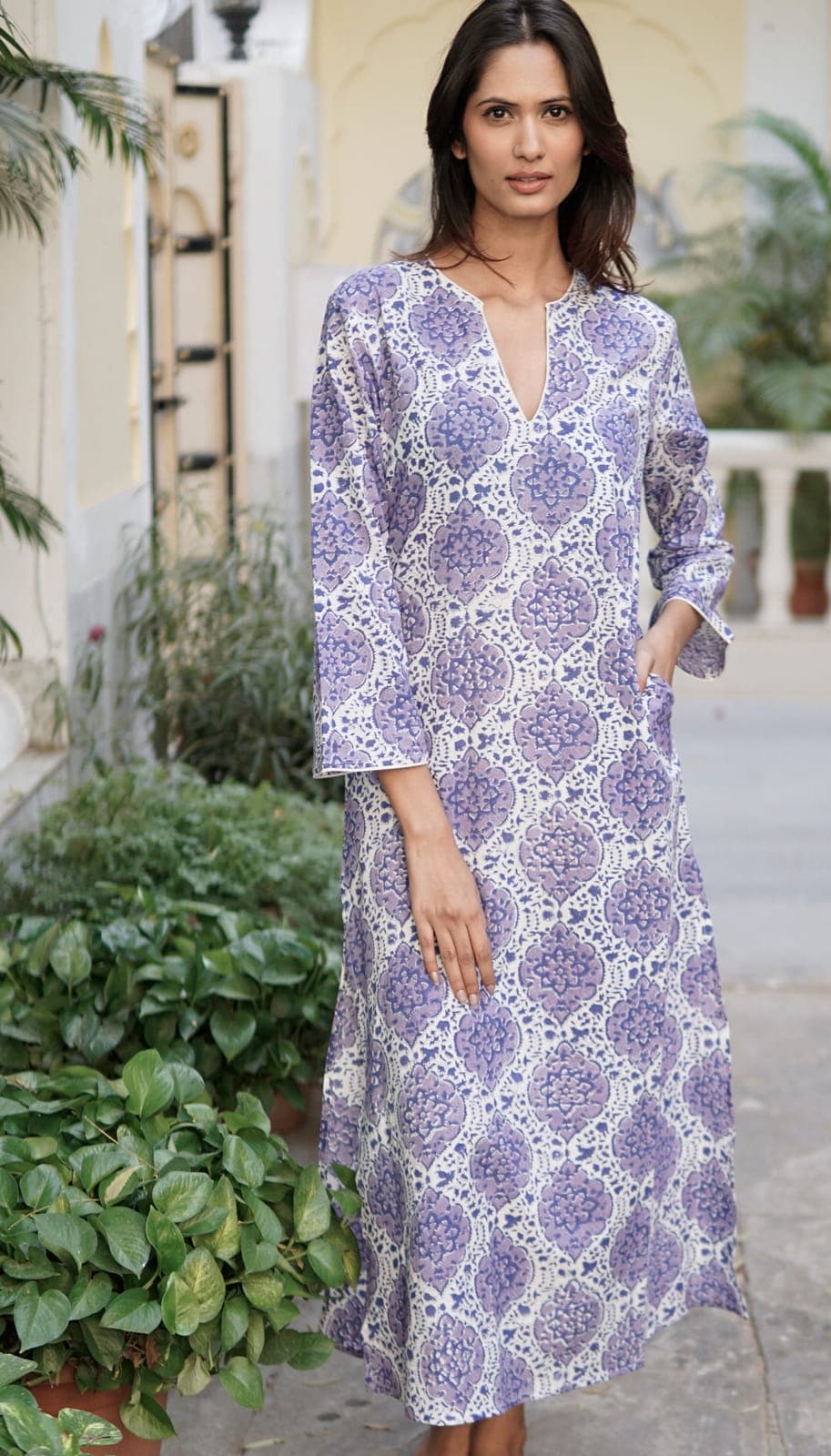 Beach kaftan, luxury beach cover-up 'Romy'