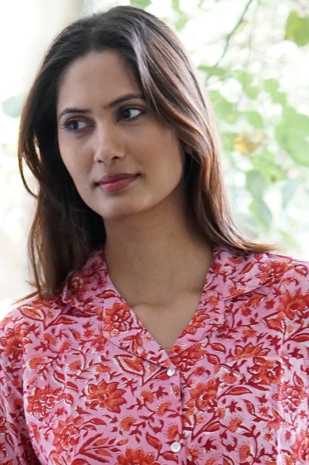Pink with red floral ladies nightwear