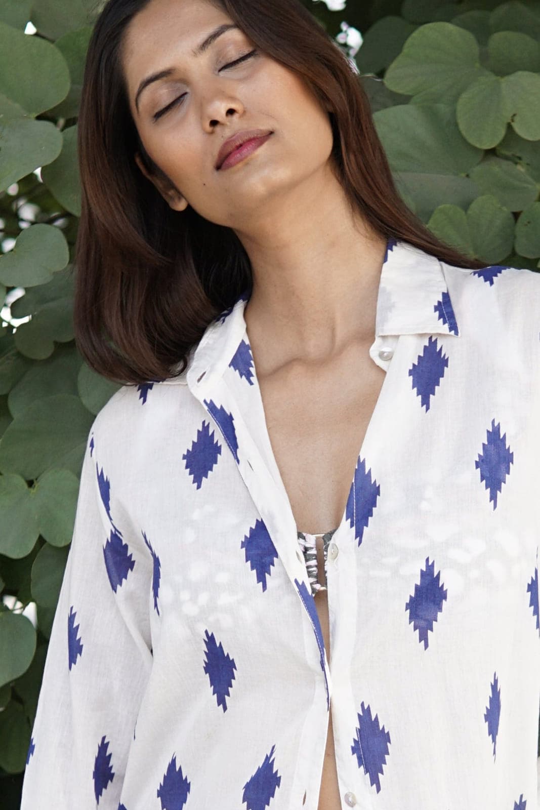 white cotton beach coverup, beach kimono, blue and white full length cotton kaftan