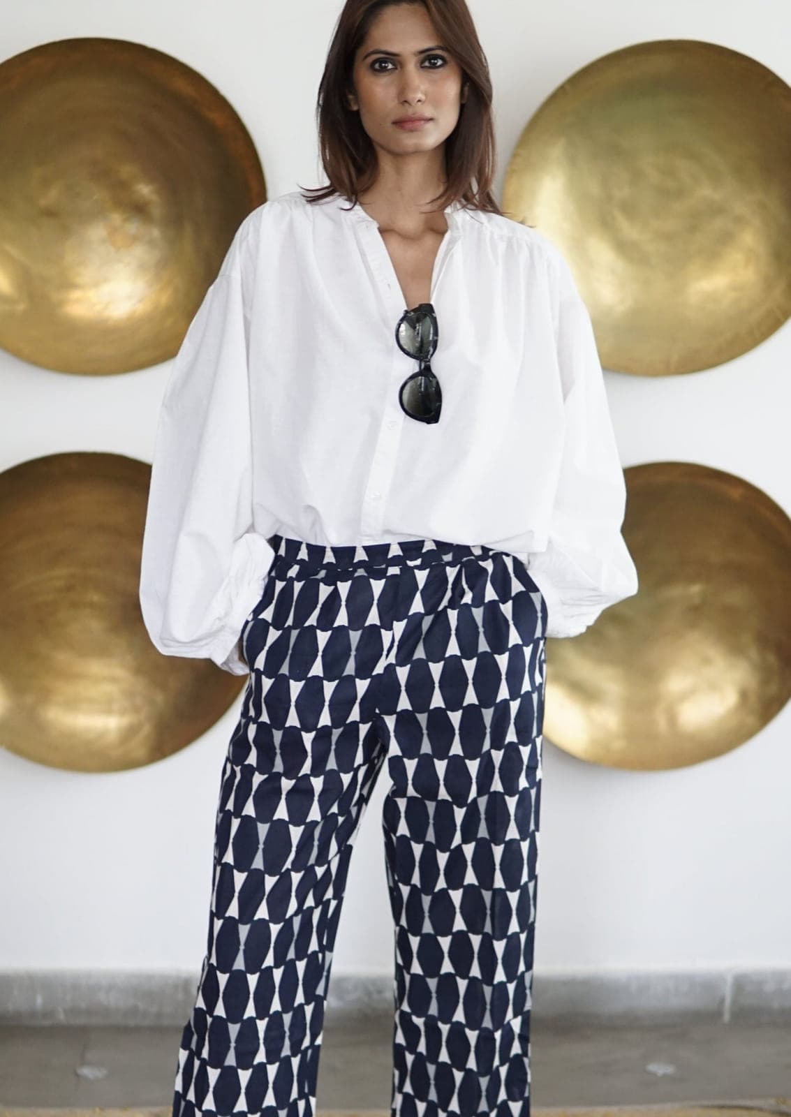White Blouse, big sleeved cotton summer blouse
