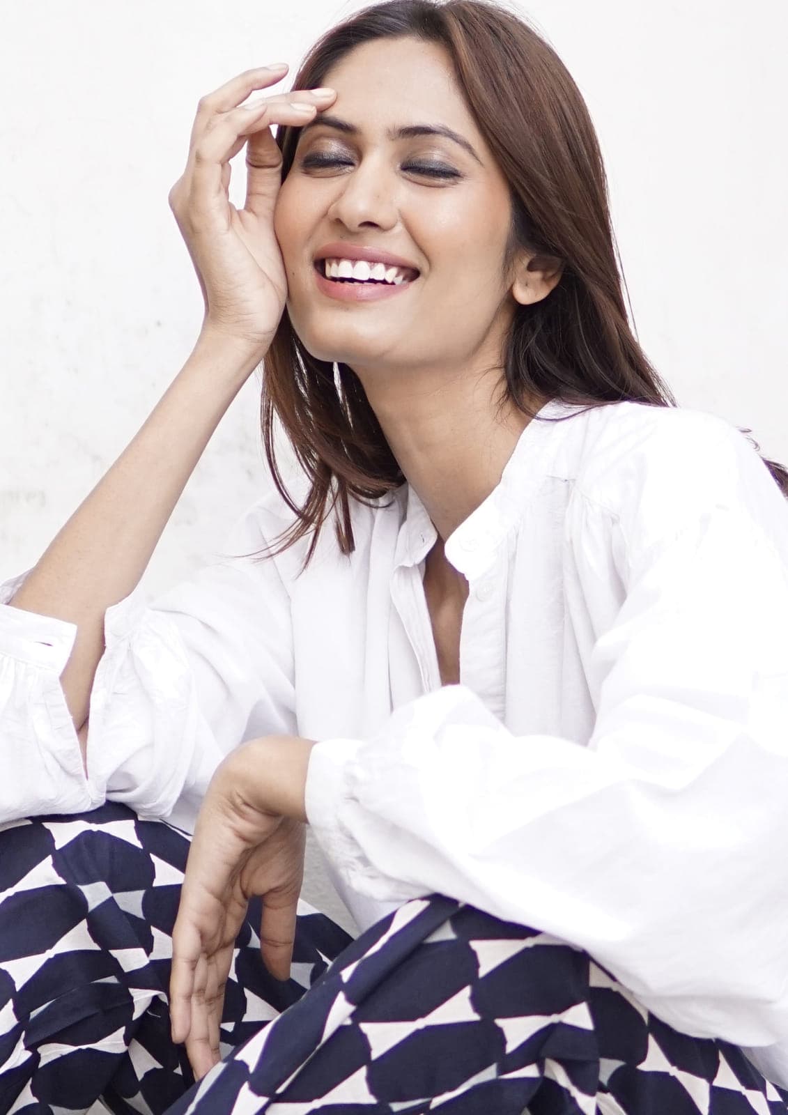 White Blouse, big sleeved cotton summer blouse