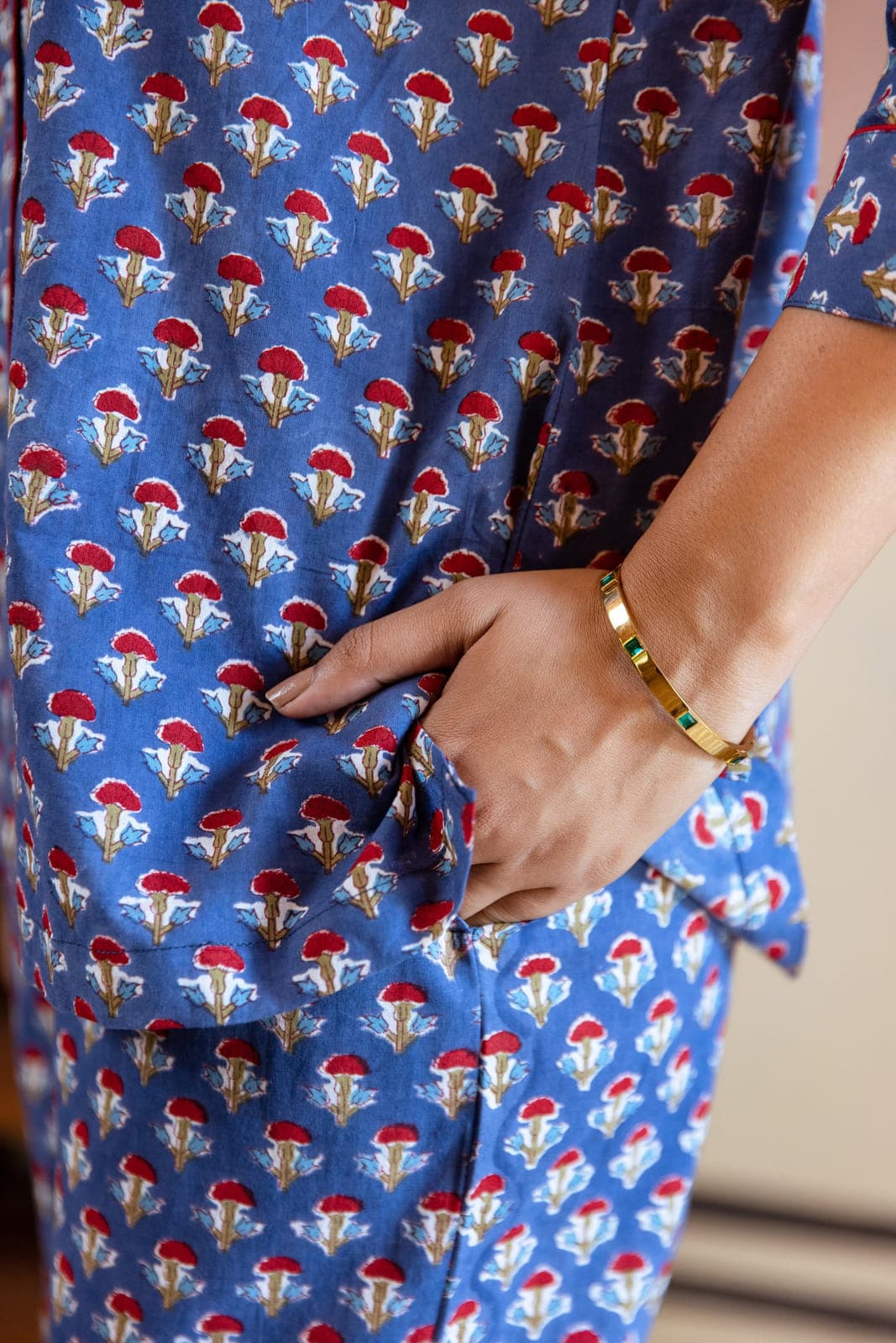 MIDNIGHT BLOOM BLOCK PRINT PJ SET