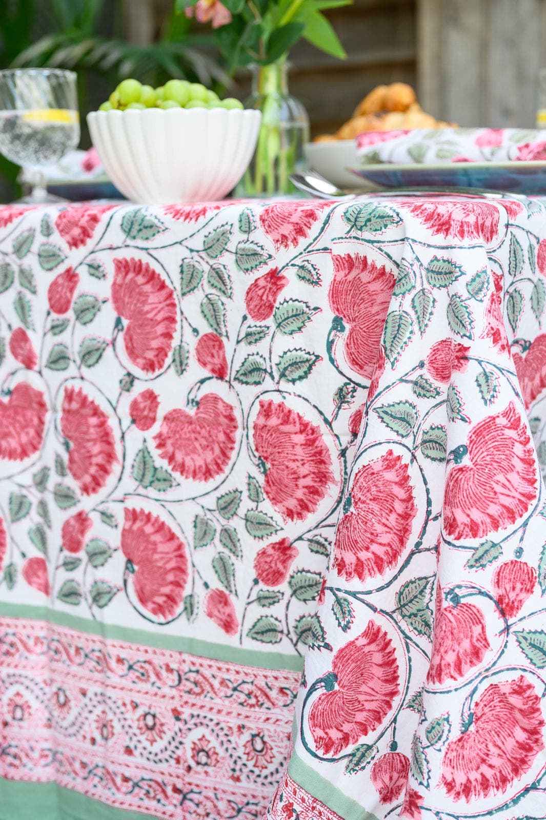 PINK LOTUS TABLECLOTH