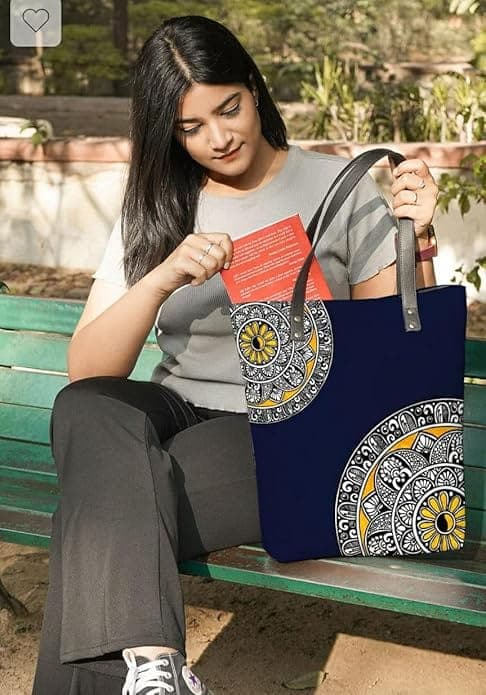 Concepts Blue Women Printed Canvas Tote Bag