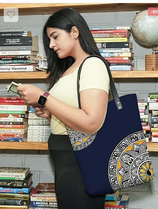 Concepts Blue Women Printed Canvas Tote Bag