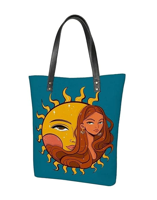 Sun Printed Women Canvas Tote Bag