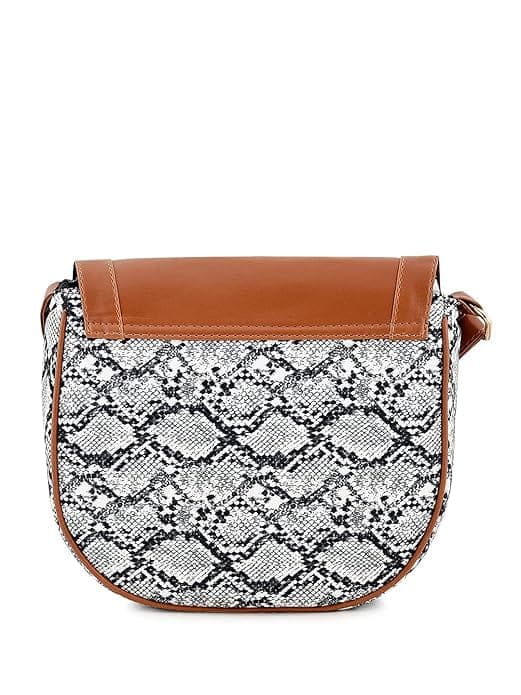 Snake Printed Women Canvas PU Sling Bag