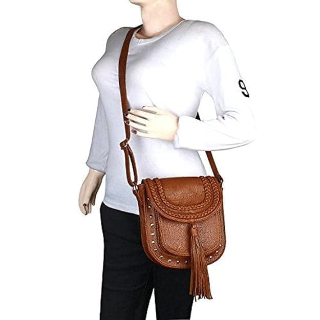 Women Rust Pu Sling Bag
