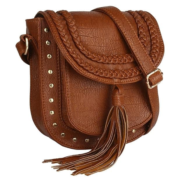 Women Rust Pu Sling Bag