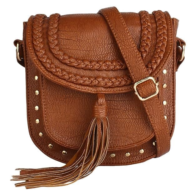 Women Rust Pu Sling Bag