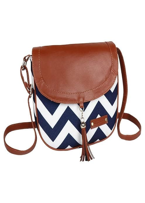 Zig Zag Canvas Printed Women Sling Bag