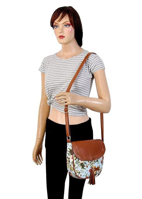 Floral Printed Canvas Women Sling Bag