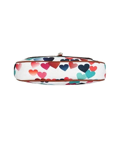 Heart Canvas Printed Women Sling Bag