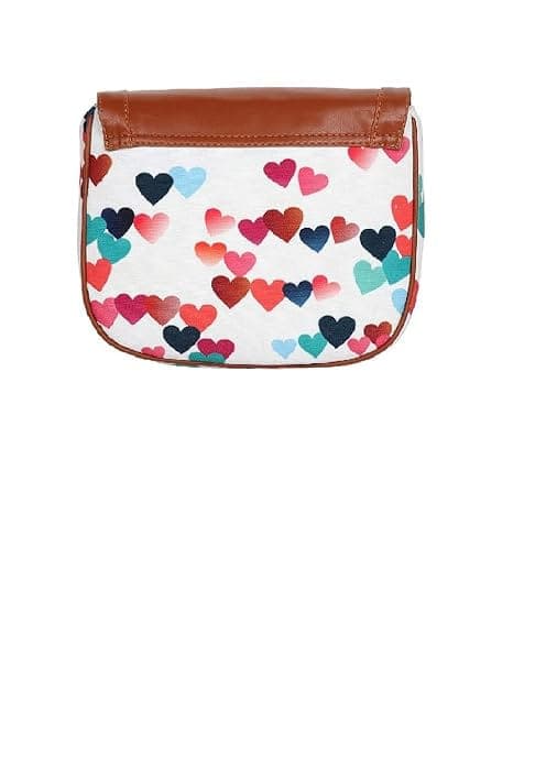 Heart Canvas Printed Women Sling Bag