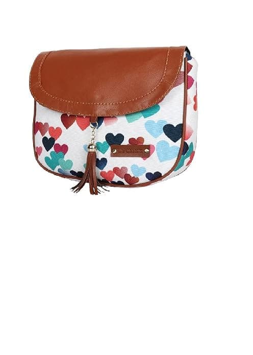 Heart Canvas Printed Women Sling Bag