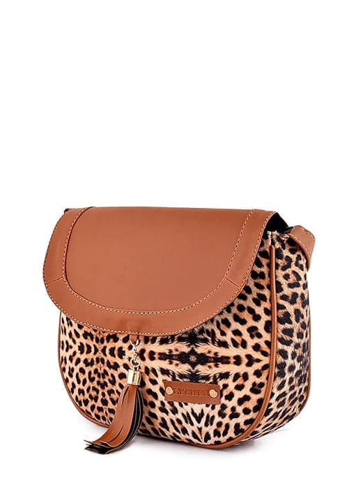 Leopard Printed Canvas Women Sling Bag