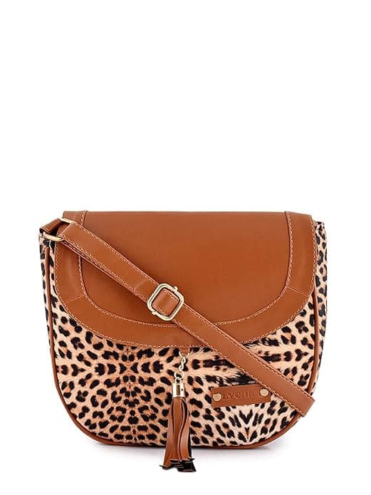 Leopard Printed Canvas Women Sling Bag