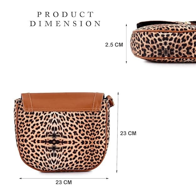 Leopard Printed Canvas Women Sling Bag