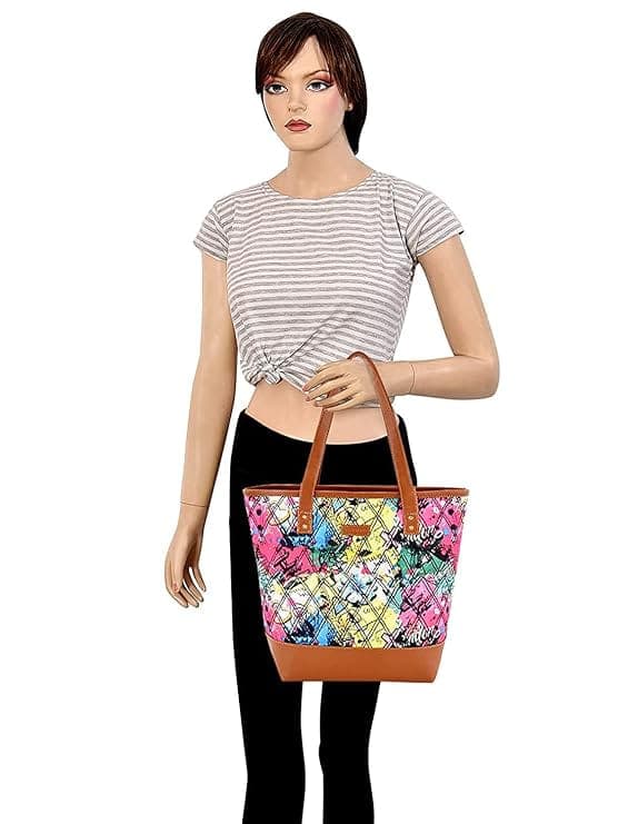 Multi Designer Print Canvas Women Tote Bag