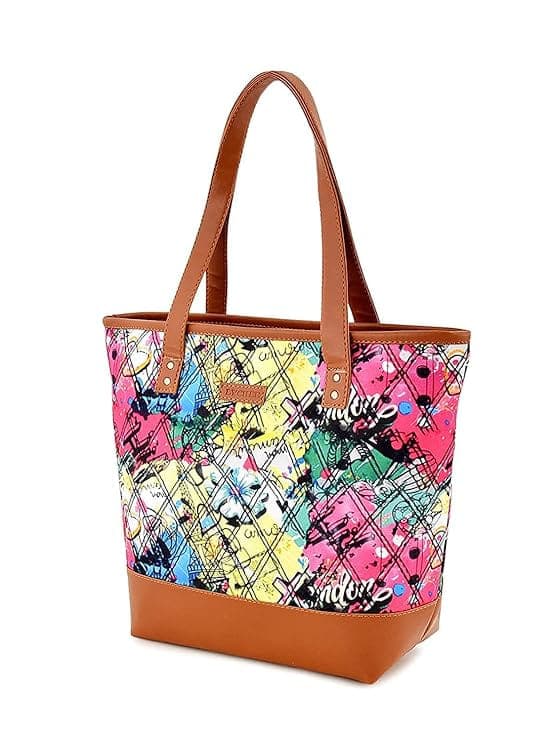 Multi Designer Print Canvas Women Tote Bag