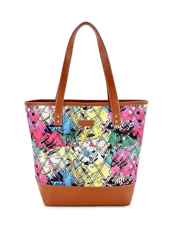 Multi Designer Print Canvas Women Tote Bag