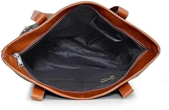 Python Print Canvas PU Women Tote Bag