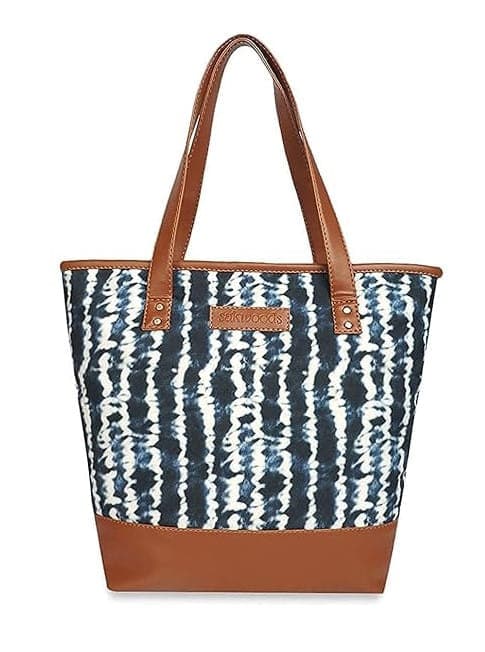 Tie Die print canvas pu women tote bag