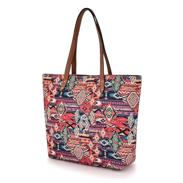 Geometric Printed Canvas Women Tote Bags