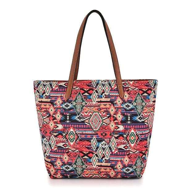 Geometric Printed Canvas Women Tote Bags