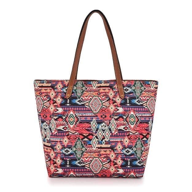 Geometric Printed Canvas Women Tote Bags