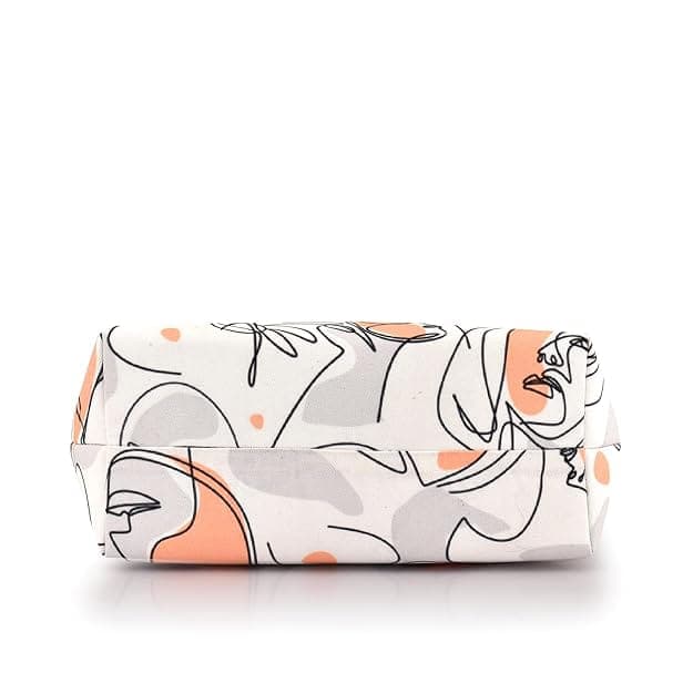 Human face print canvas women bag