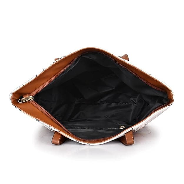 Human face print canvas women bag