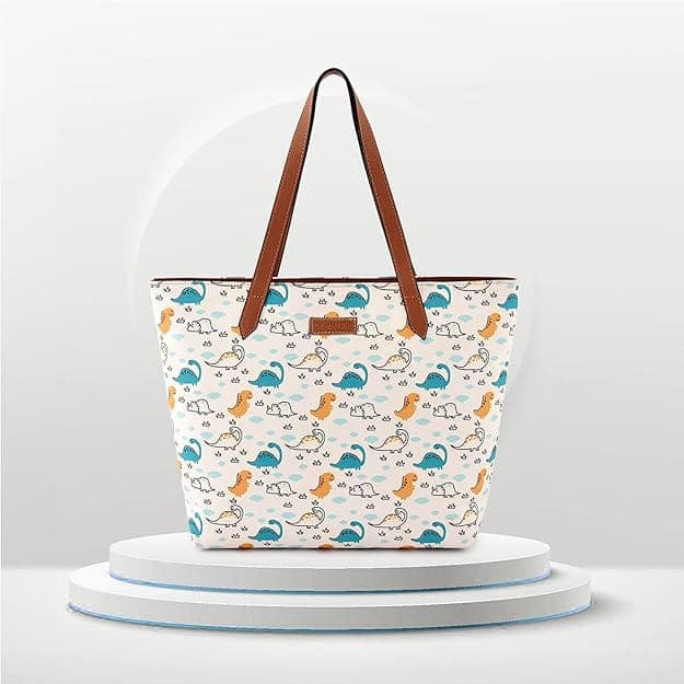Dinosaur Print canvas Women Tote bag