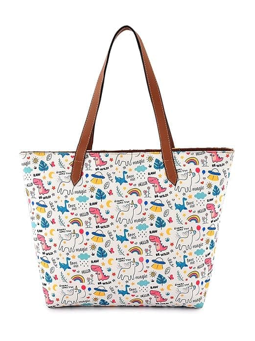 Forest Animals Print Canvas Tote Bag