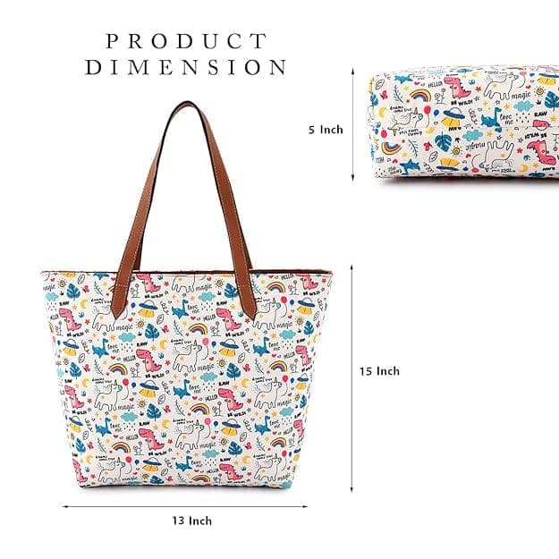 Forest Animals Print Canvas Tote Bag
